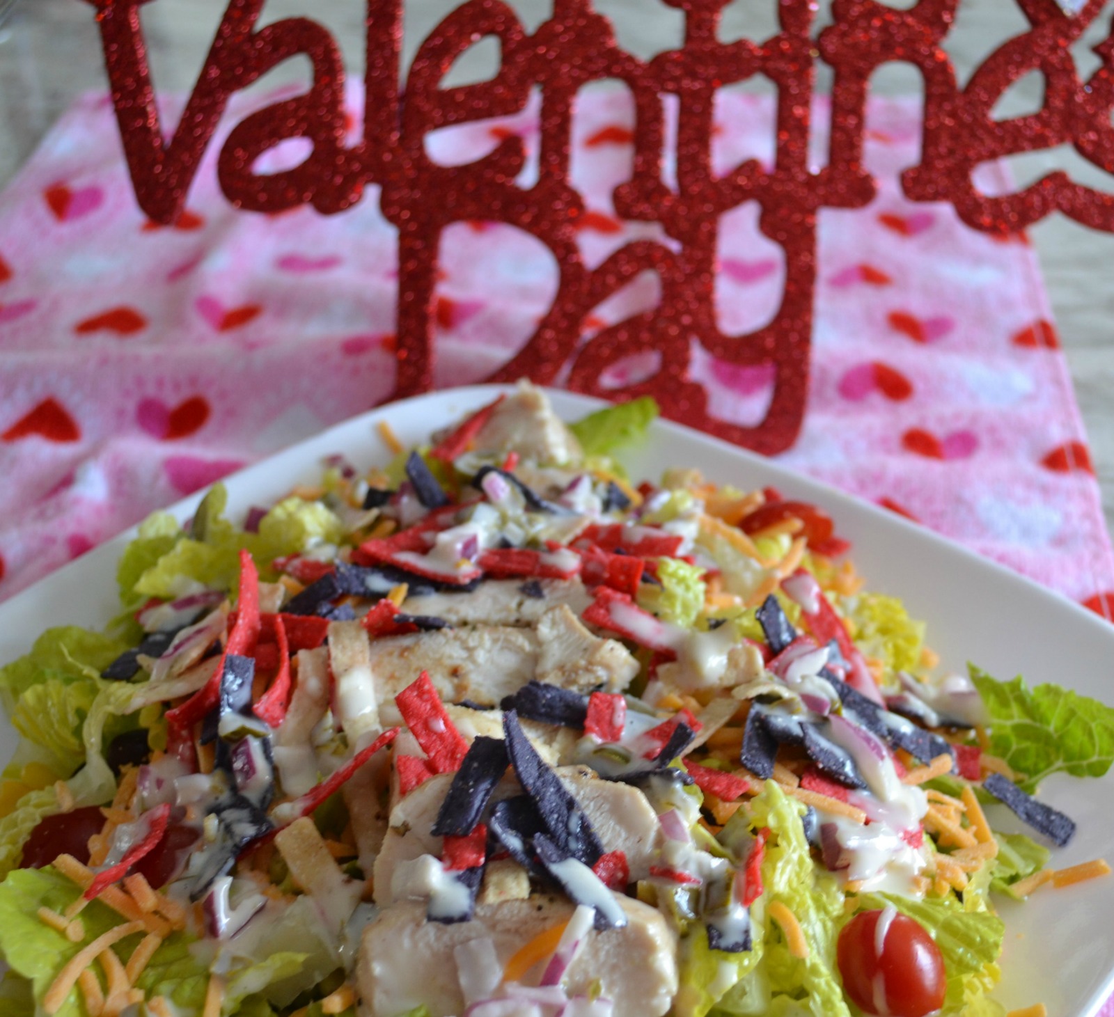 valentines day, southwest chicken salad, jalapeno dressing