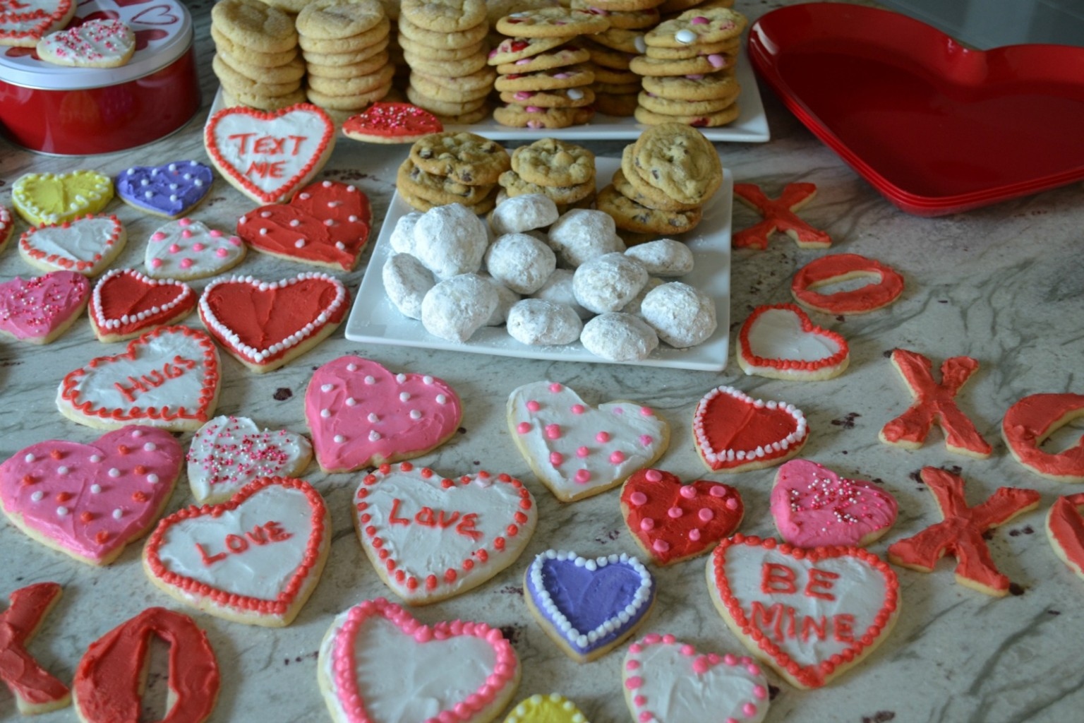 Valentine's Day's treats for the grandkids., including cookies and sweet treat bags.