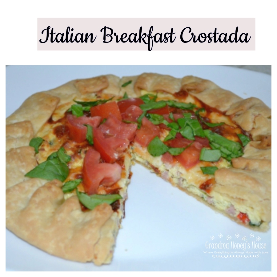 Italian Breakfast Crostada, crust filled with italian inspired ingredients.
