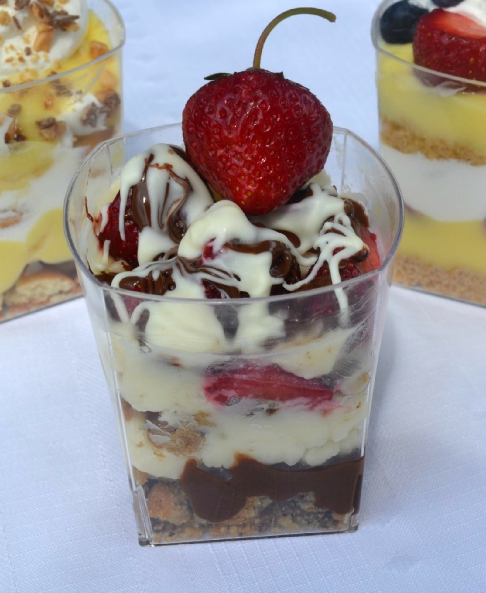 parfait bar, strawberries, bananas, fruit, mascarpone cheese