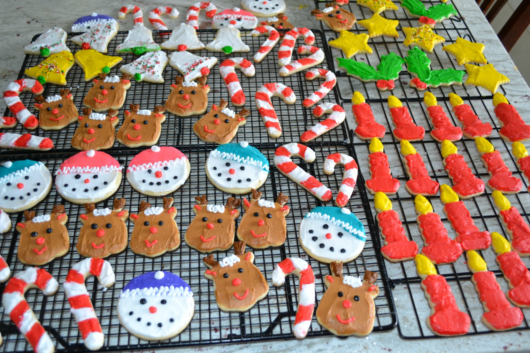 decorated sugar cookies, christmas