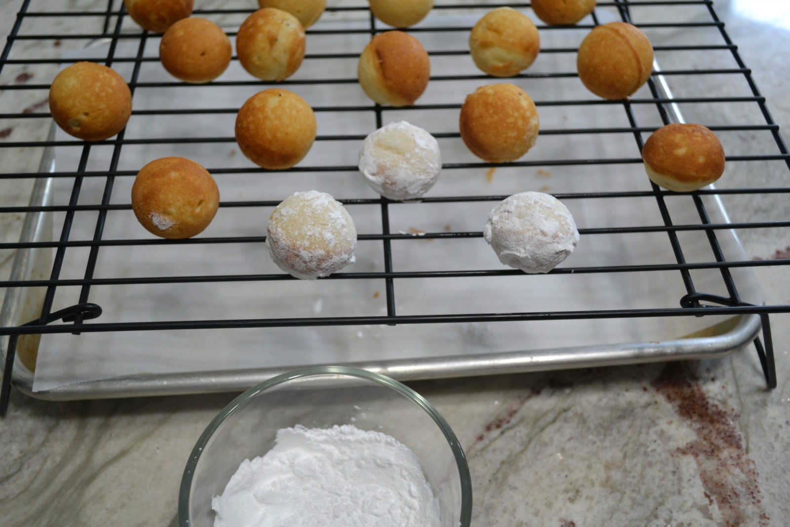 donut holes, kids cooking