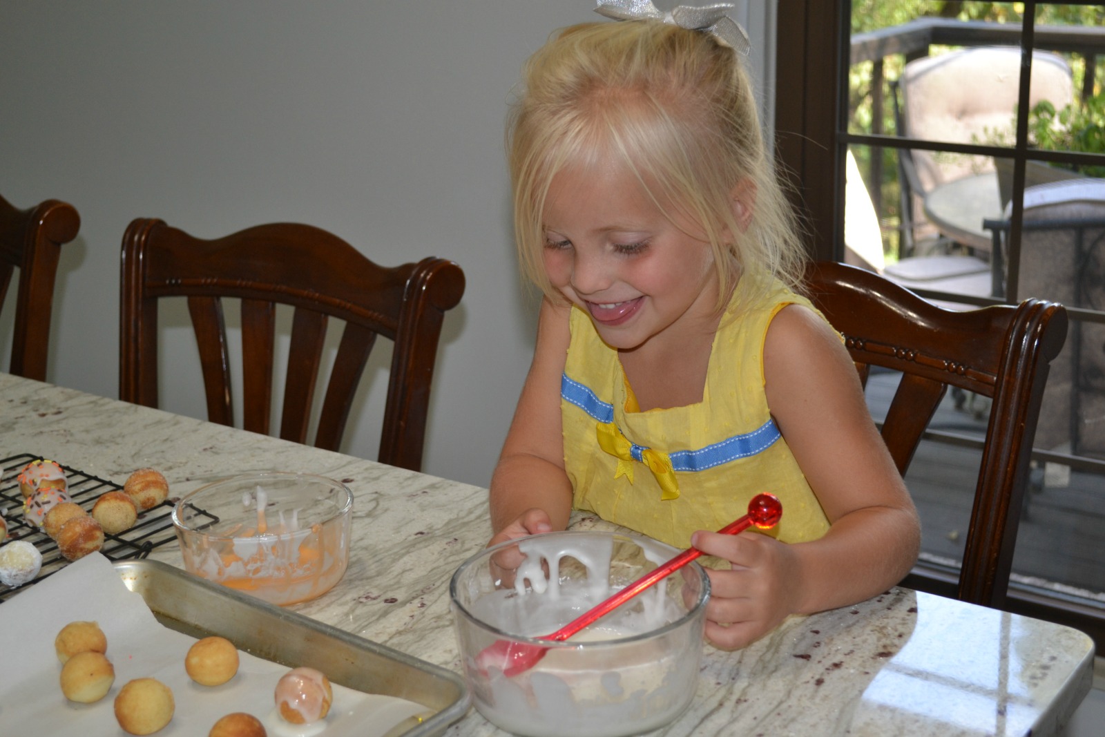 donut holes, kids cooking