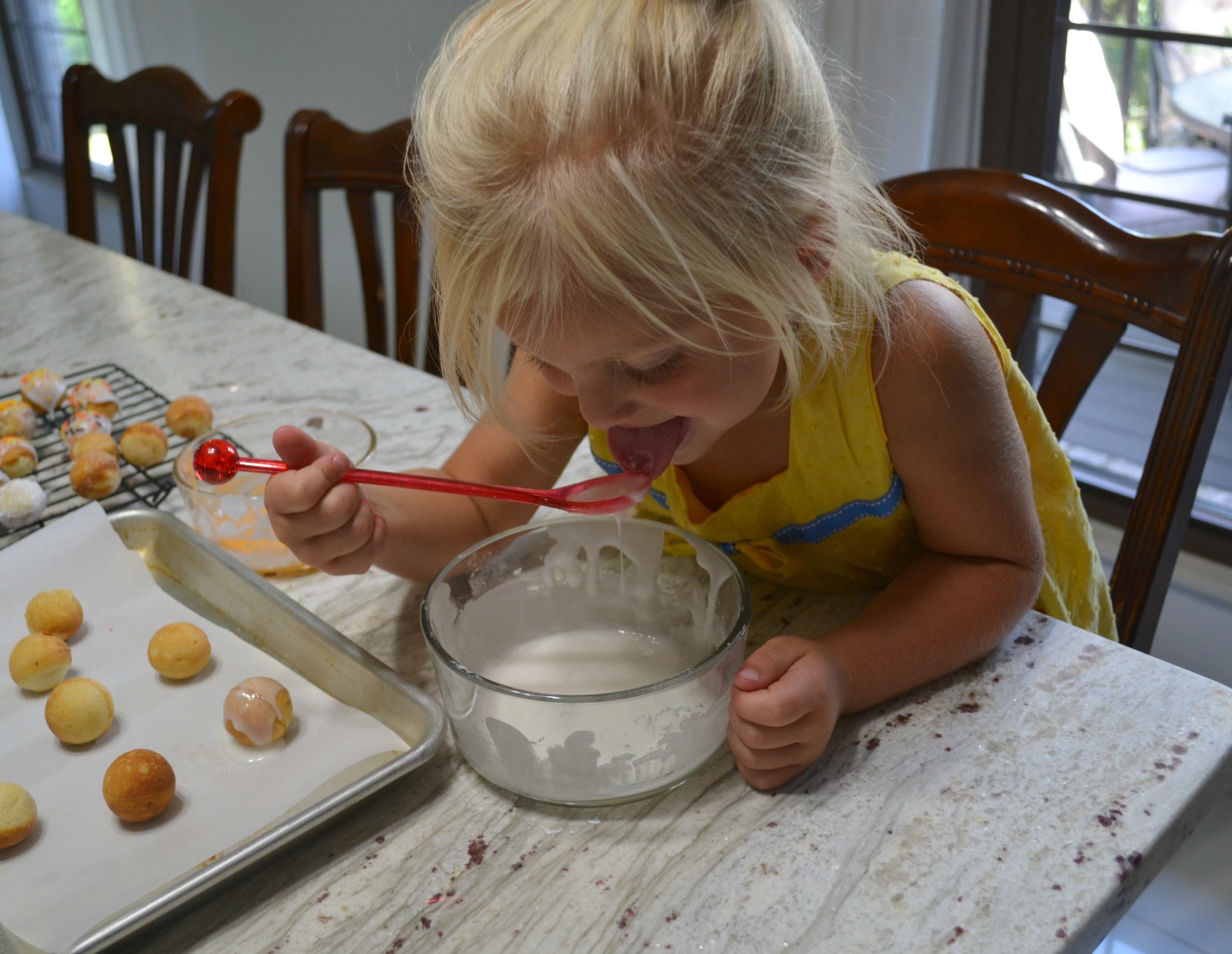 donut holes, kids cooking