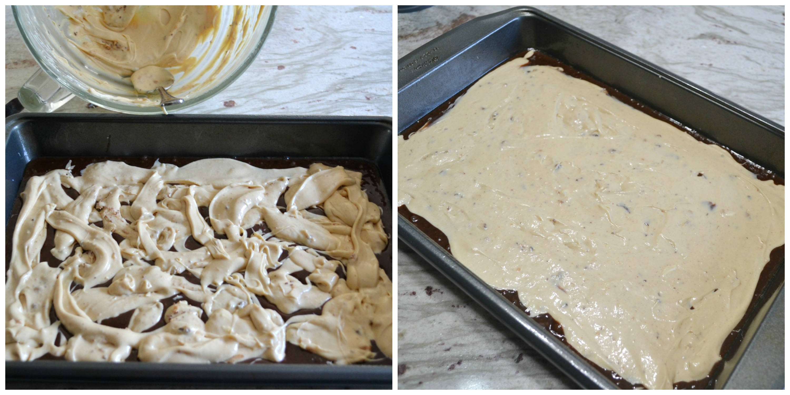 dessert, brownies, toffe chips, choc chips, cream cheese, sweetend condensed milk