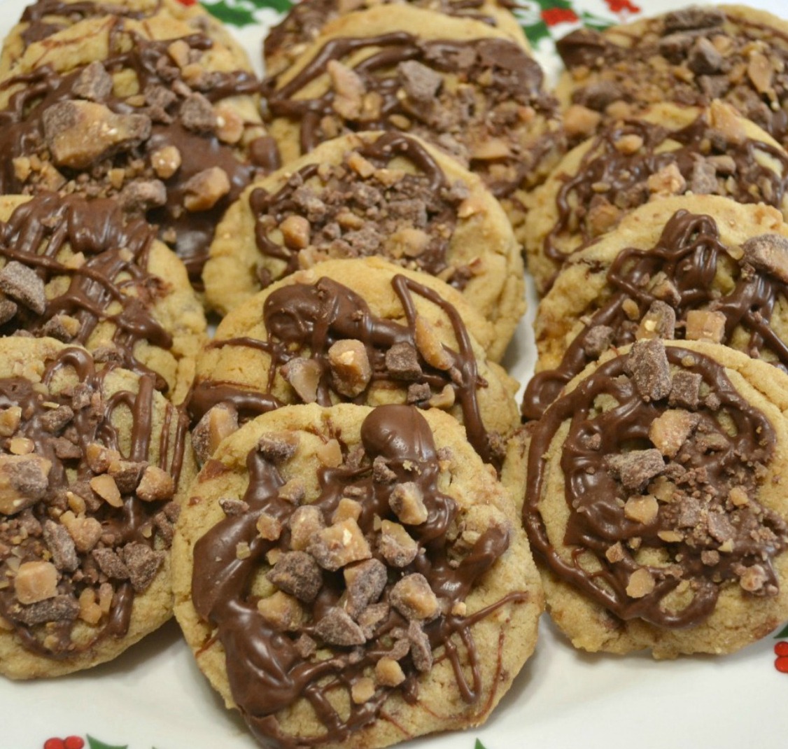 cookies, peanut butter, toffee bits, choc chips