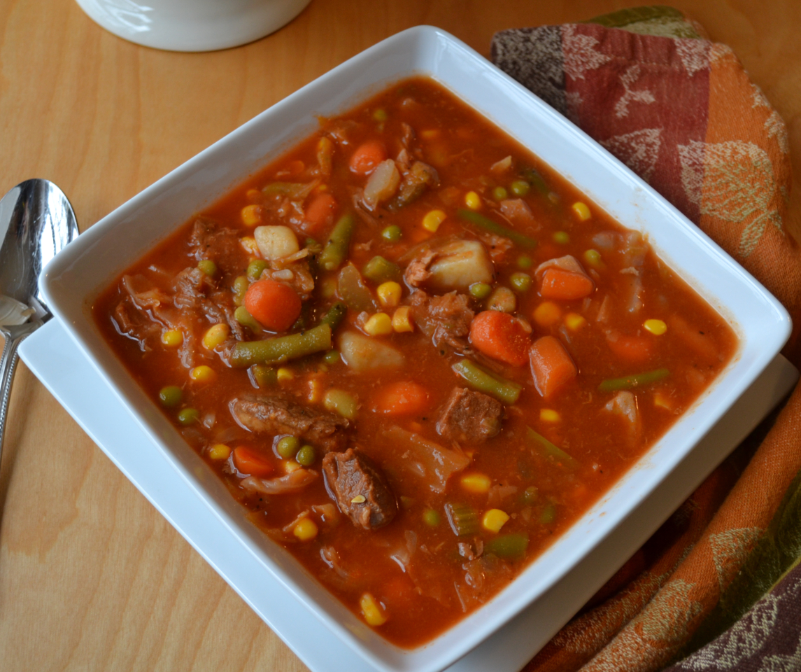 Hearty Beef and Vegetable Soup is an old fashioned, homemade soup packed with tender beef and vegetables. 