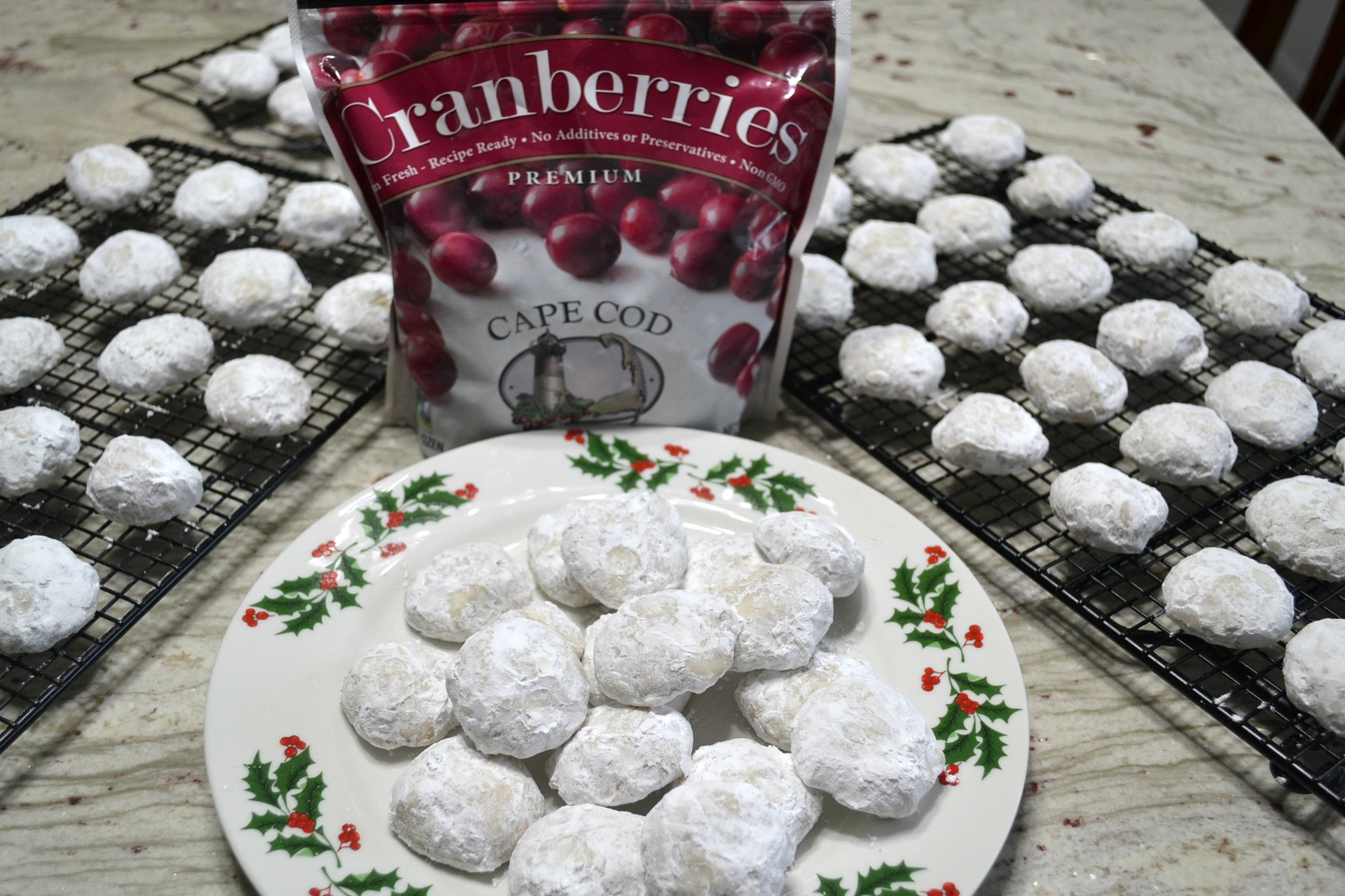 cape cod select cranberry orange snowballs, cookies, blogger challenge