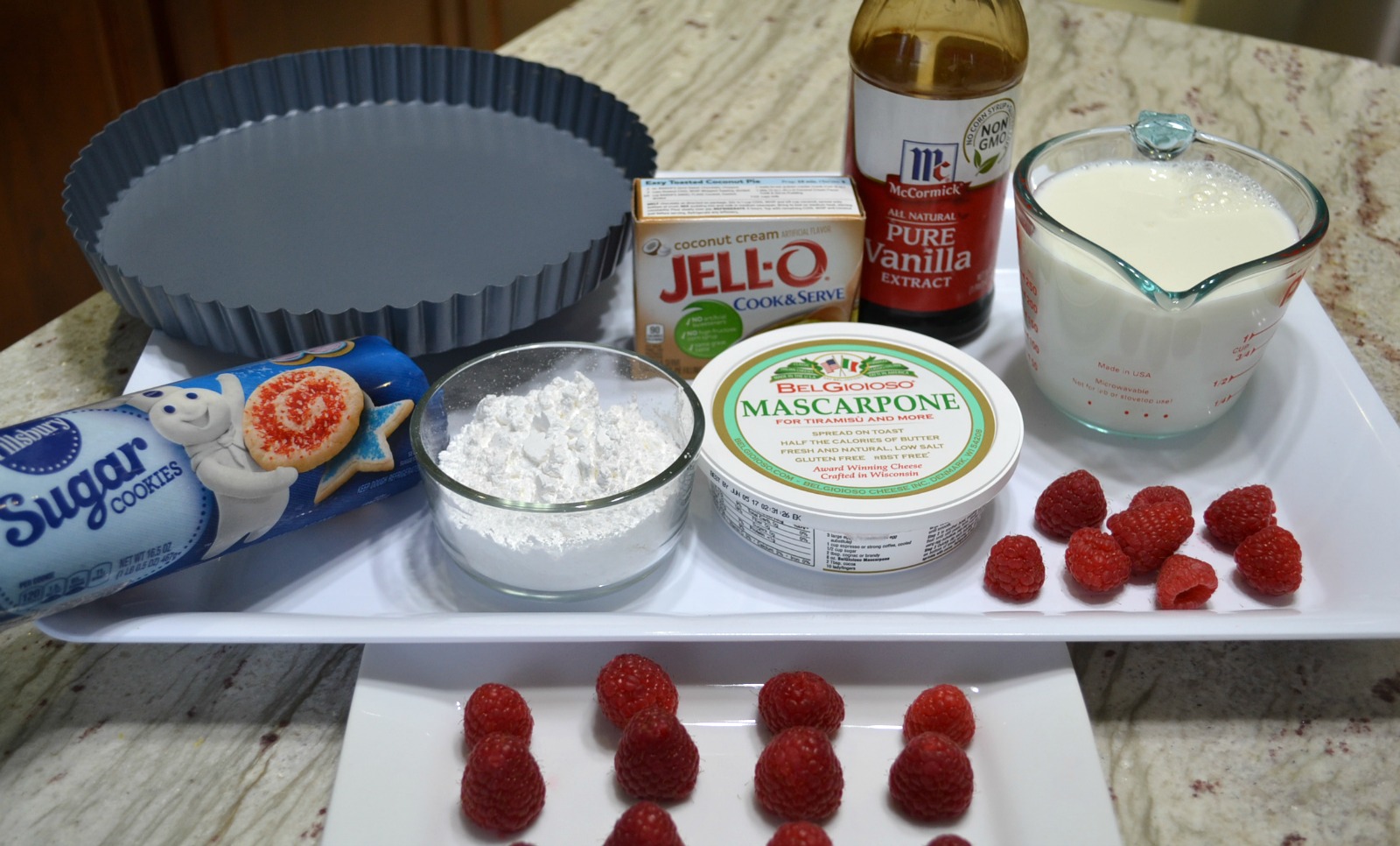 Raspberry Mascarpone Coconut Cream tart is an easy, elegant dessert to serve to your Valentine. 