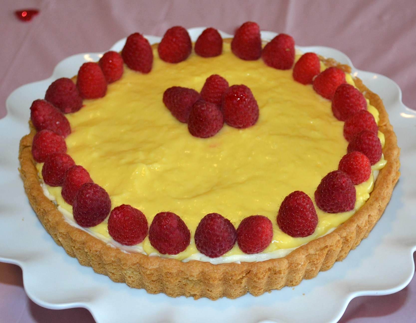 Raspberry Mascarpone Coconut Cream tart is an easy, elegant dessert to serve to your Valentine.