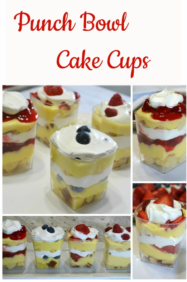 Punch Bowl Cake Cups are a delicious variation to the original punch bowl cake. Made in parfait cups for an easier dessert to enjoy.