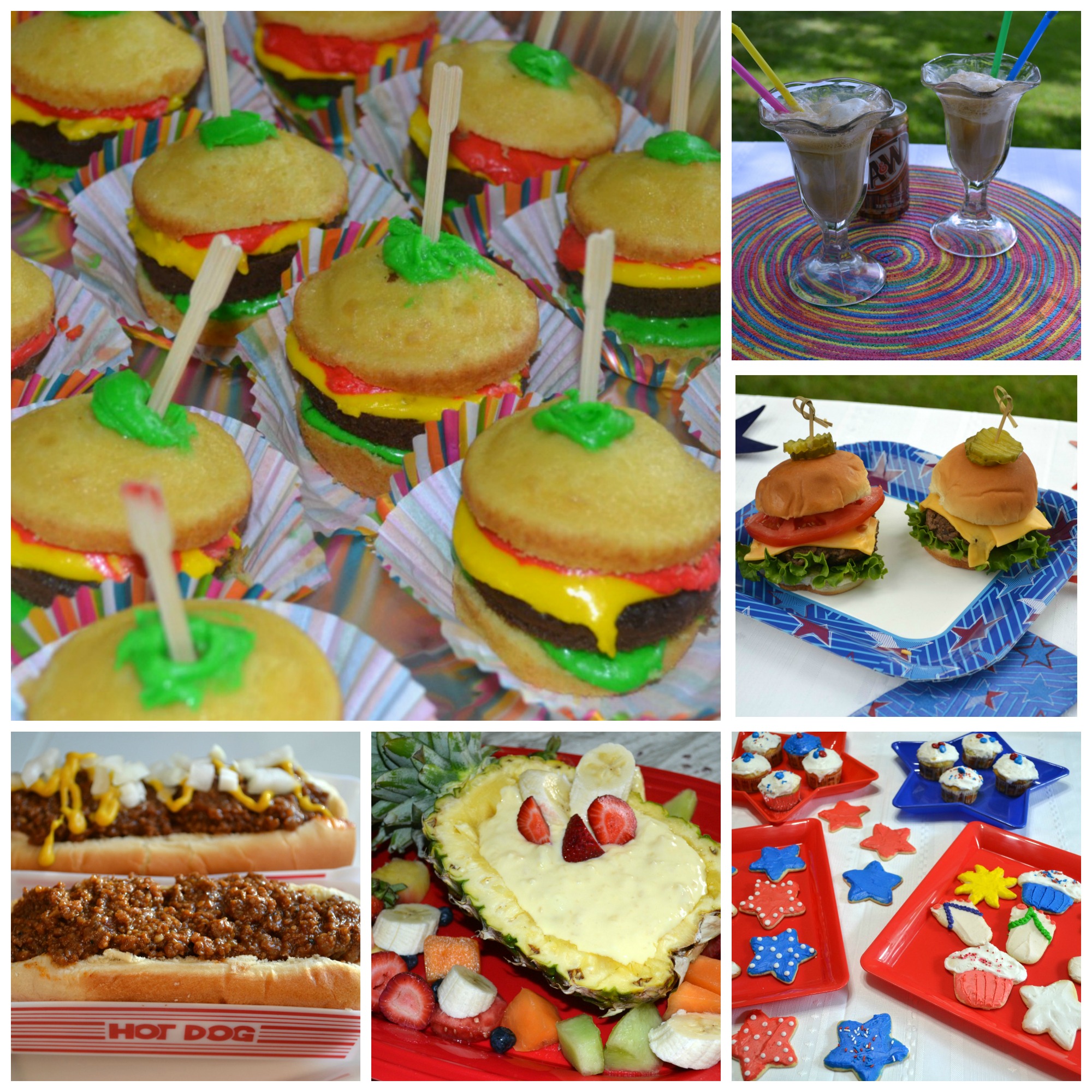 A collection of fun foods kids like to eat at a cook-out. Straight from the grandkids!