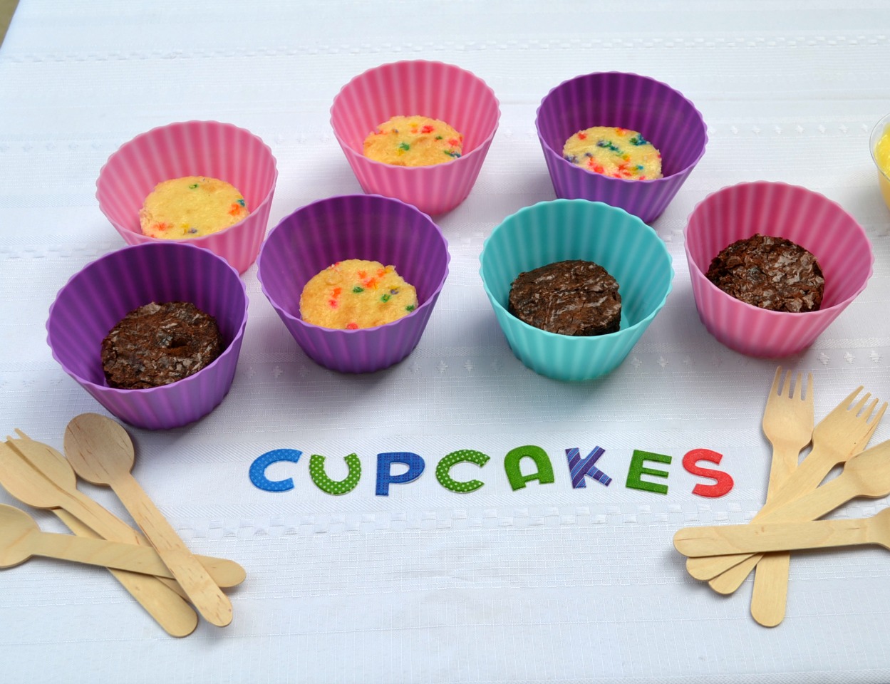 A fun idea for any party or get together with a build it yourself cupcake bar.