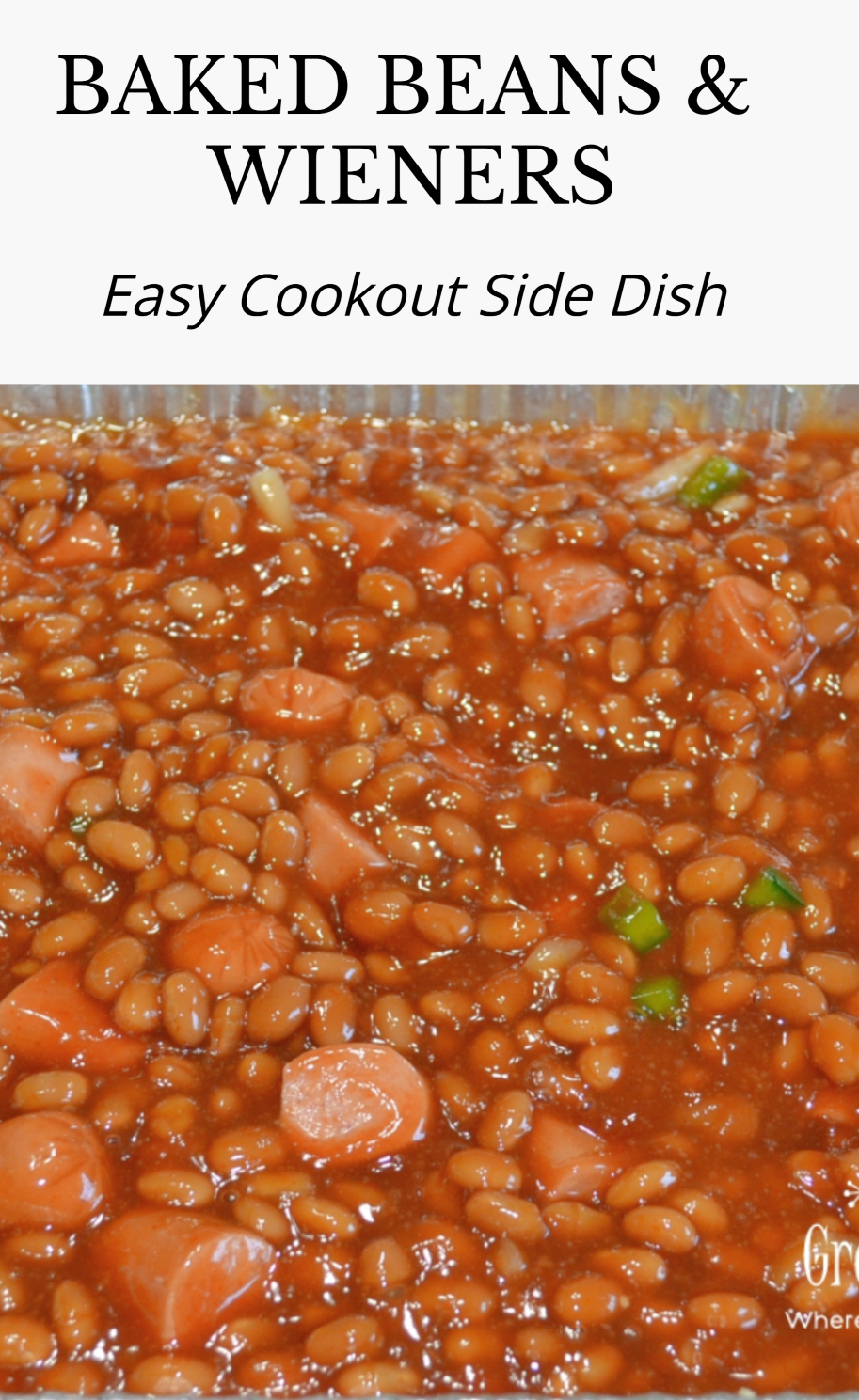 This recipe for Baked Beans and Wieners is a classic, crowd-pleasing dish that's perfect&nbsp; for upcoming cook-outs, picnics, and summer parties. Canned pork 'n beans are dressed up with sliced beef wieners, onions, peppers, ketchup and brown sugar then baked until bubbly.