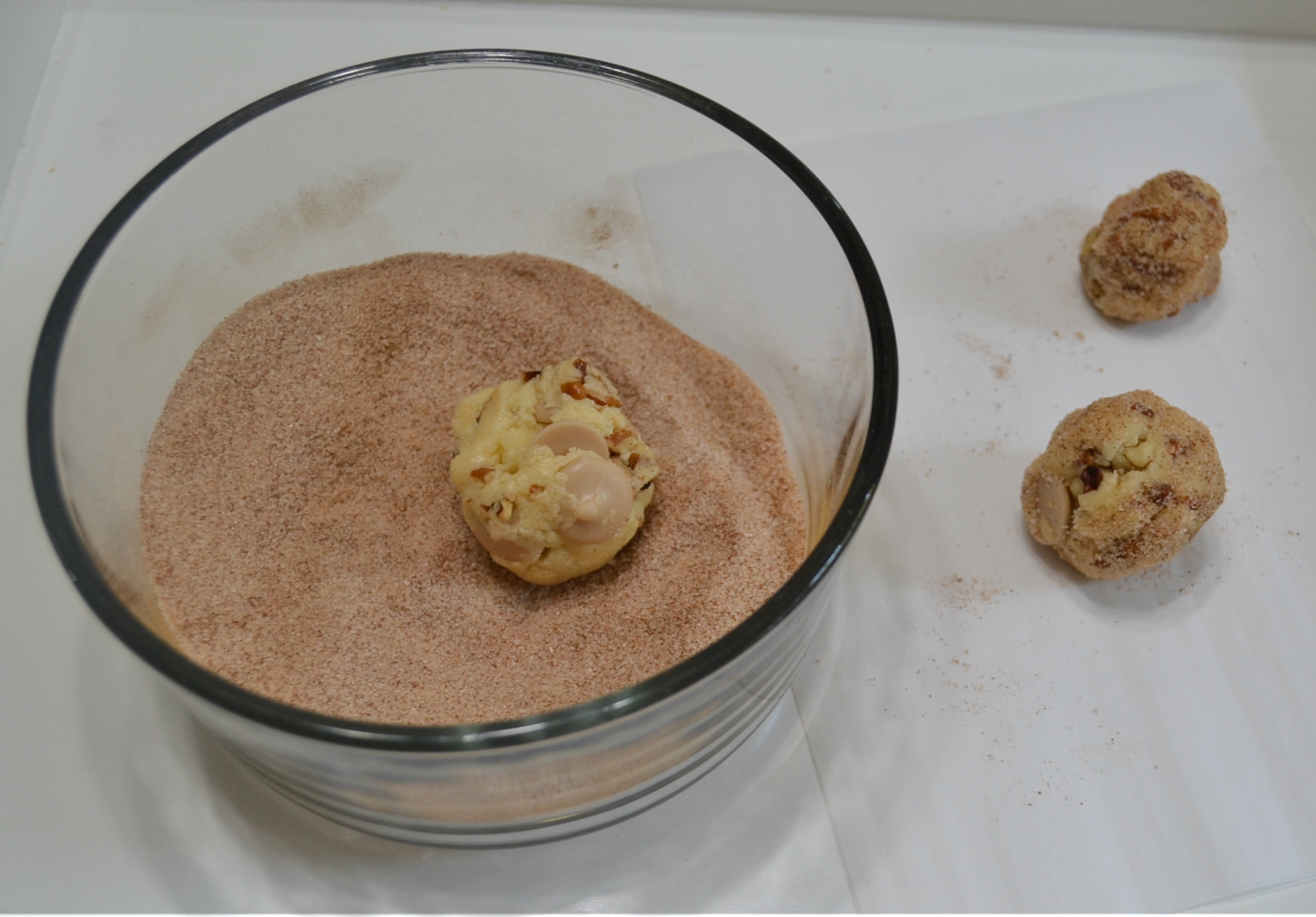 A basic snickerdoodle recipe with caramel baking chips, diced apples, and pecan chips makes an over the top treat.