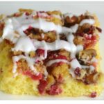 Streusel Topped Cranberry Eggnog Cake Bars are so easy and delicious. The perfect recipe to start your fall baking with.