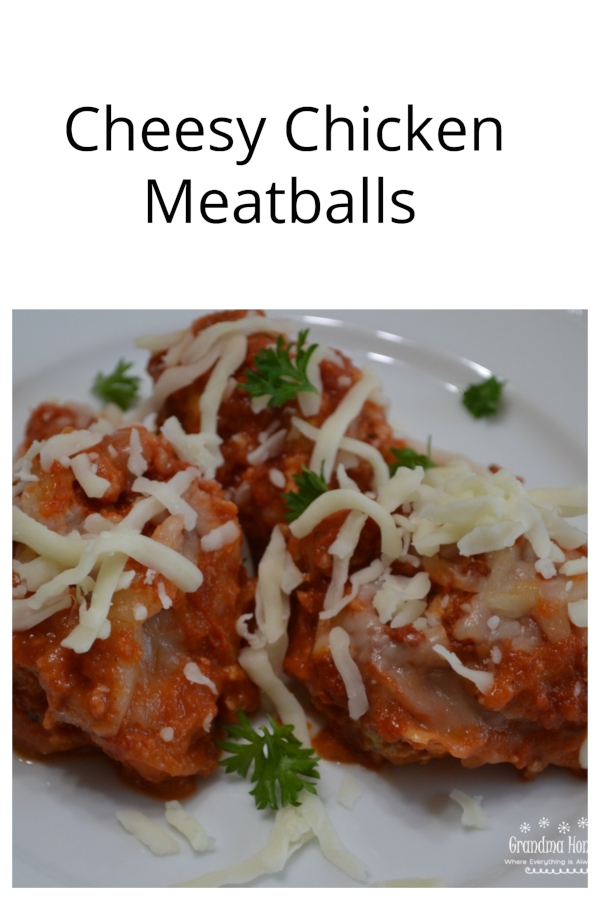 Cheesy Chicken Meatballs are moist, packed with flavor,cheese, and baked in pasta sauce.