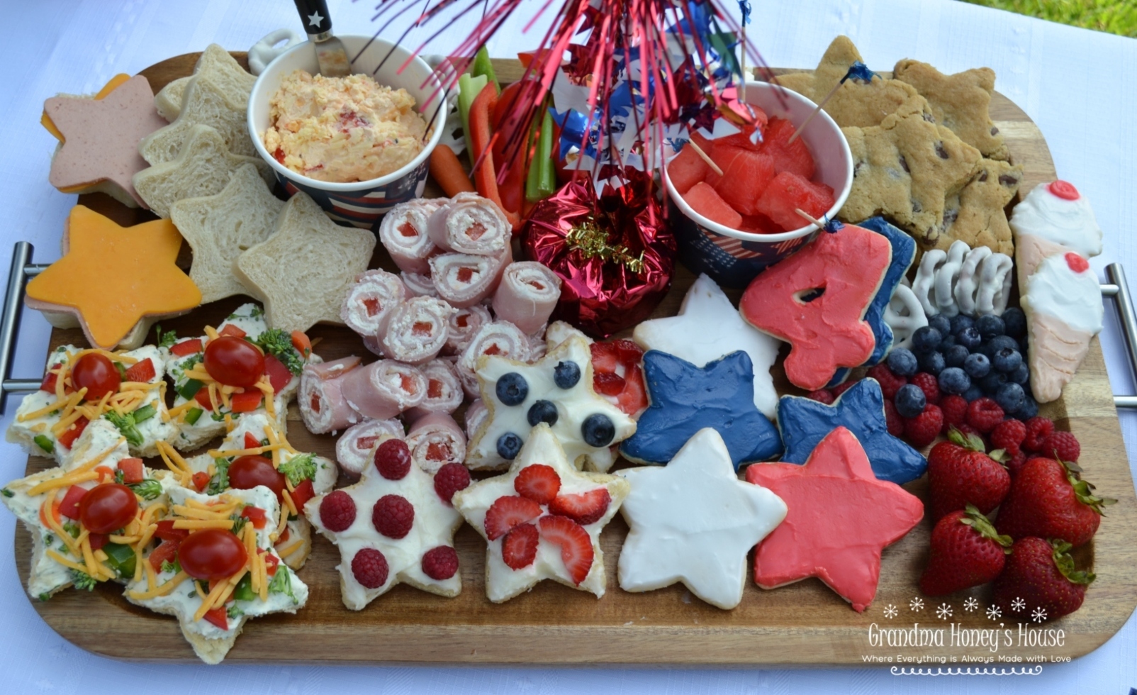 4th of July food boards are loaded with color and varieties of appetizer foods. Perfect for any summer party