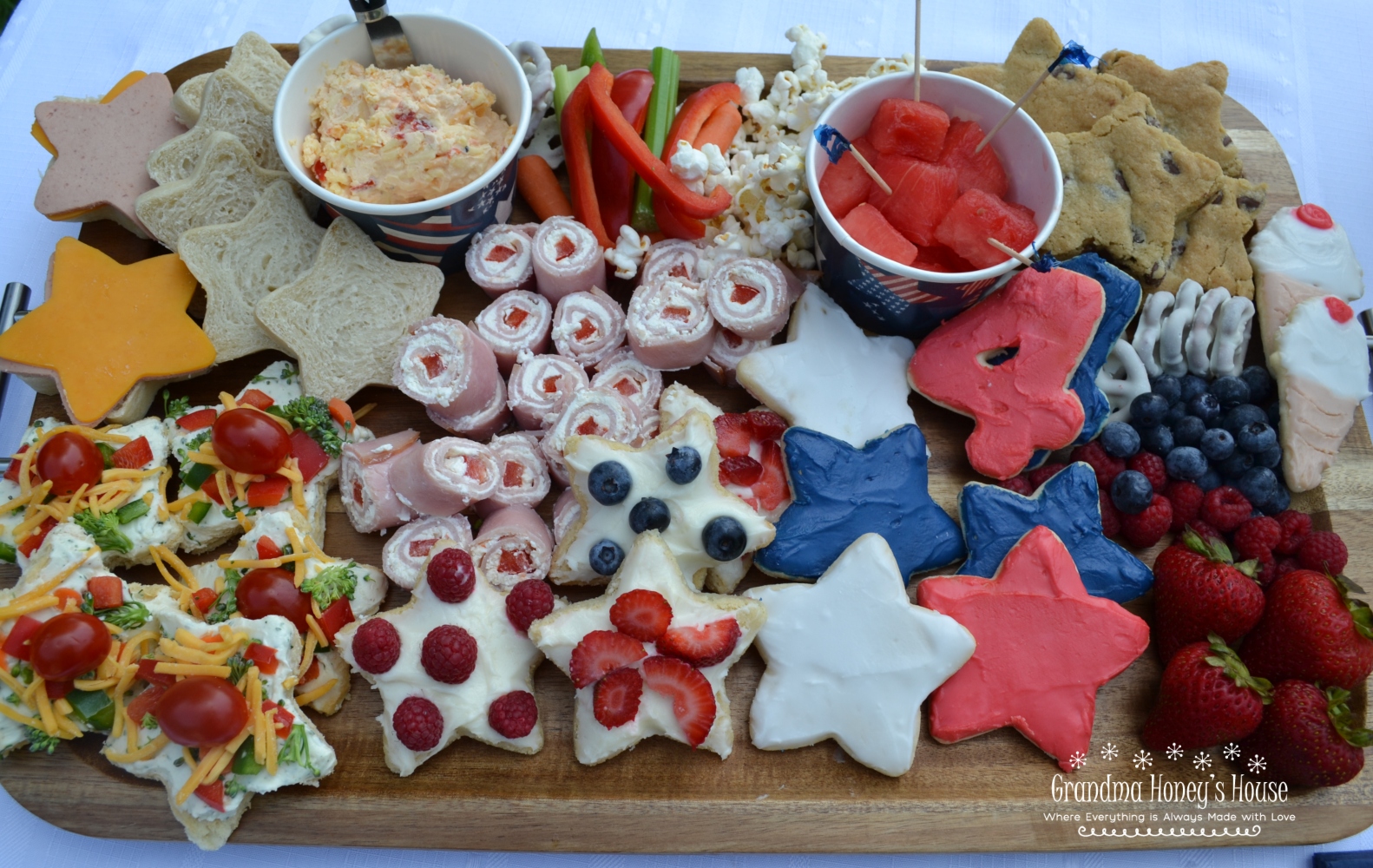 4th of July food boards are loaded with color and varieties of appetizer foods. Perfect for any summer party