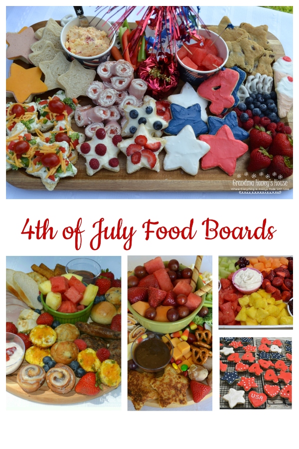 4th of July food boards are loaded with color and varieties of appetizer foods. Perfect for any summer party