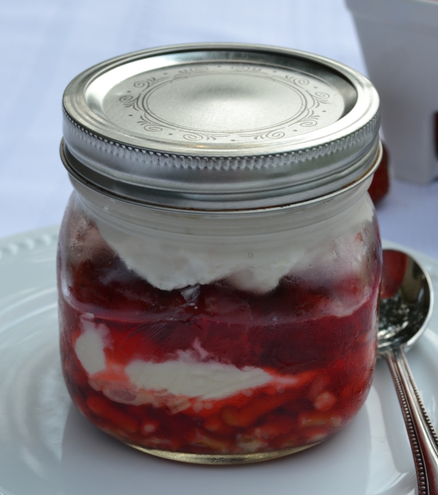 Strawberry Mascarpone Pretzel Salad in a Jar is a variation to the reto Strawberry Pretzel Salad that has been popular since the 1960's