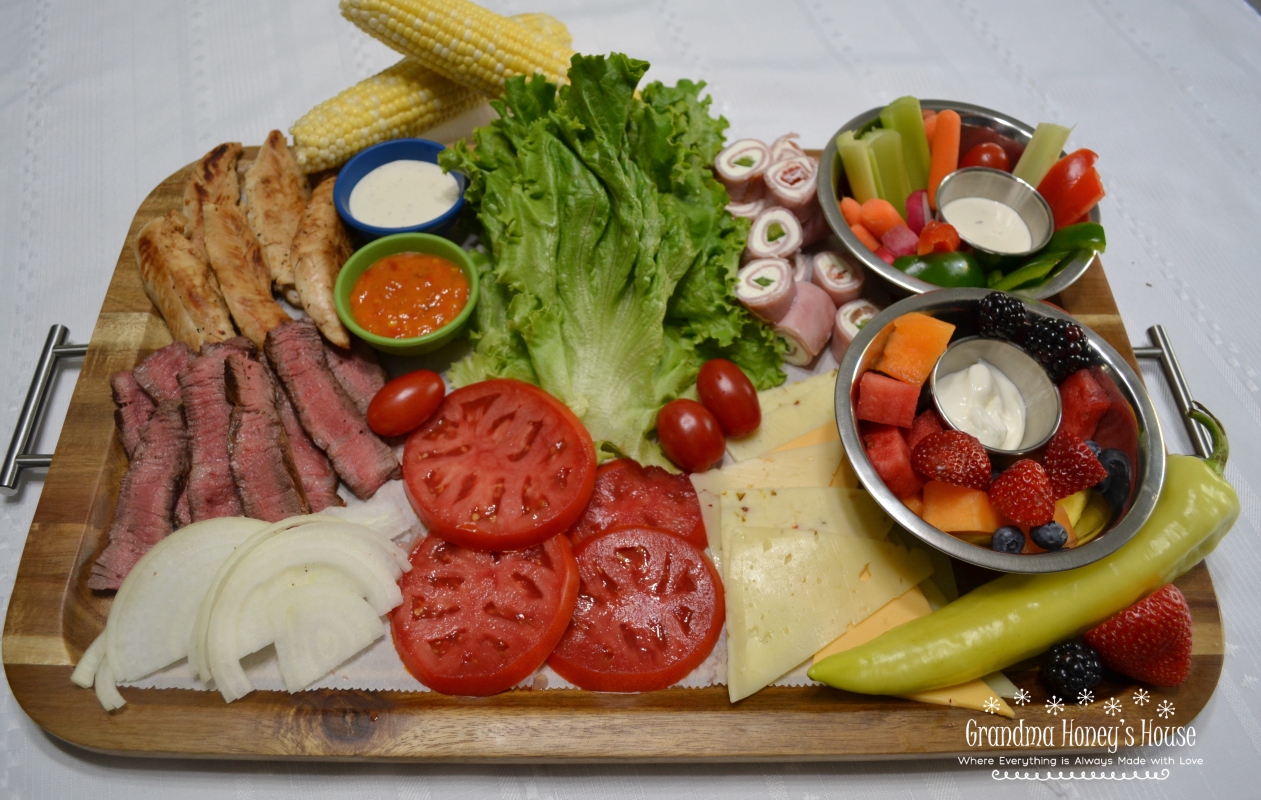 Easy Meals Served on a Board are all the rage. They are colorful and creative. Loaded with fruits,veggies,protein, and other goodies. 