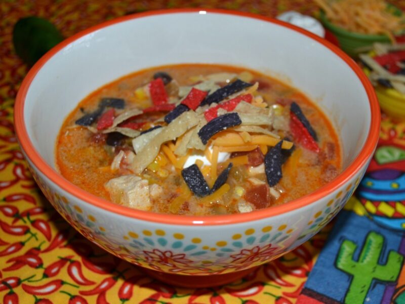 SPICY CHICKEN ENCHILADA SOUP- COOKING FOR 2