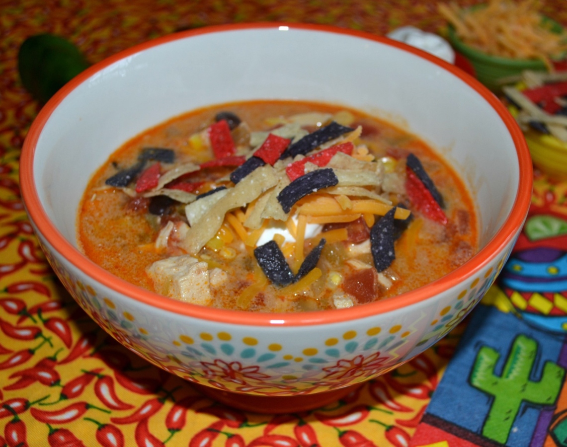 A spicy chicken enchilada soup created for 2. Perfect for the winter weather.