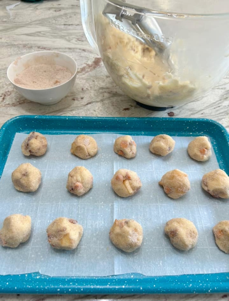 The Caramel Apple Snickerdoodles have a soft center with slightly crisp edges.