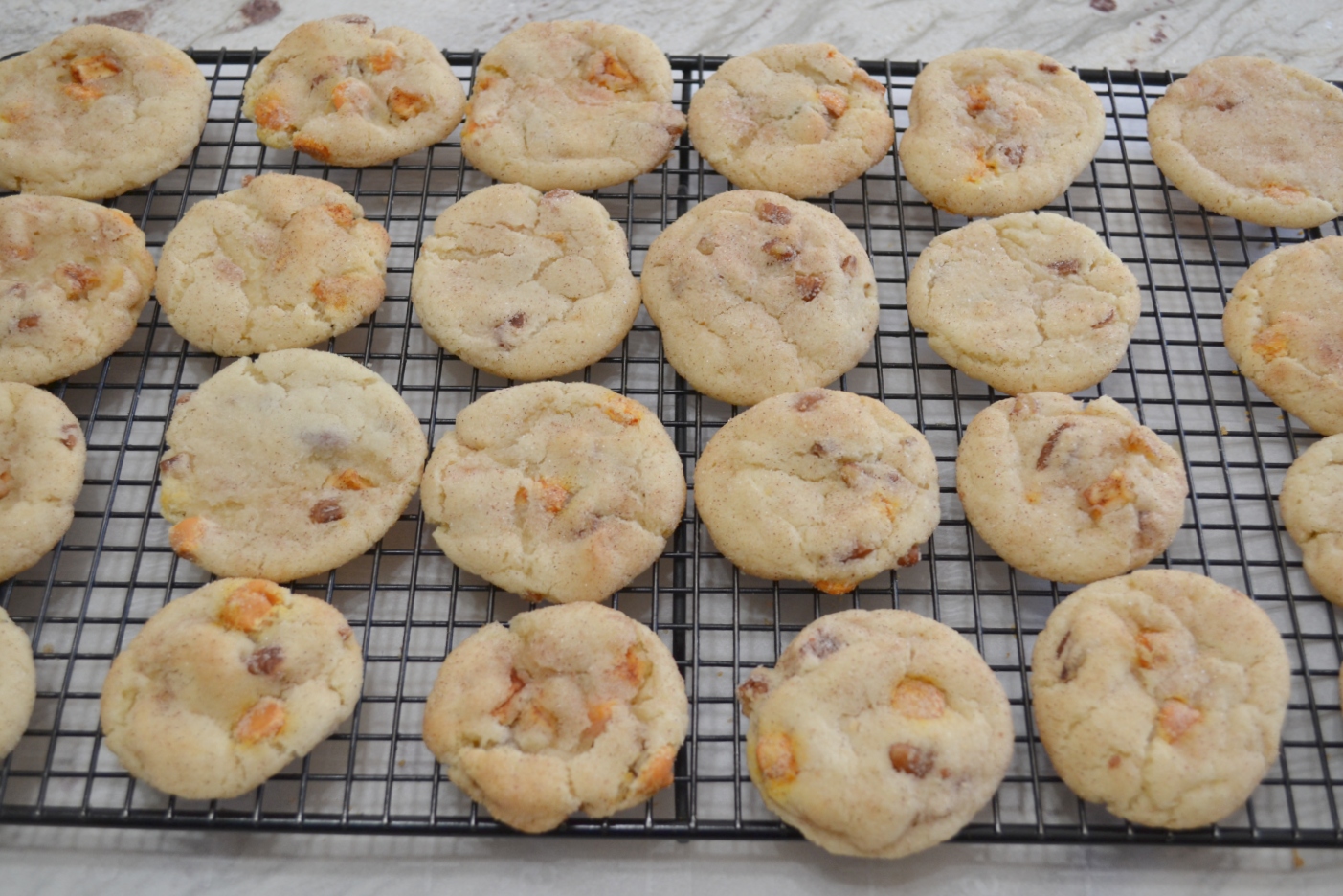 The Caramel Apple Snickerdoodles have a soft center with slightly crisp edges.