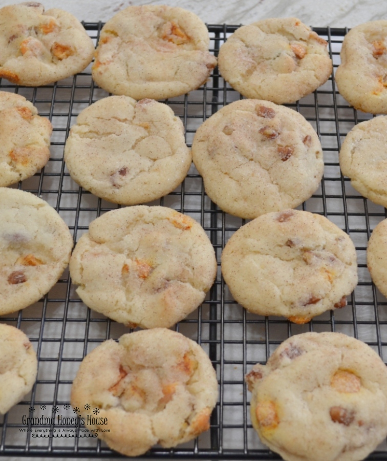 The Caramel Apple Snickerdoodles have a soft center with slightly crisp edges.