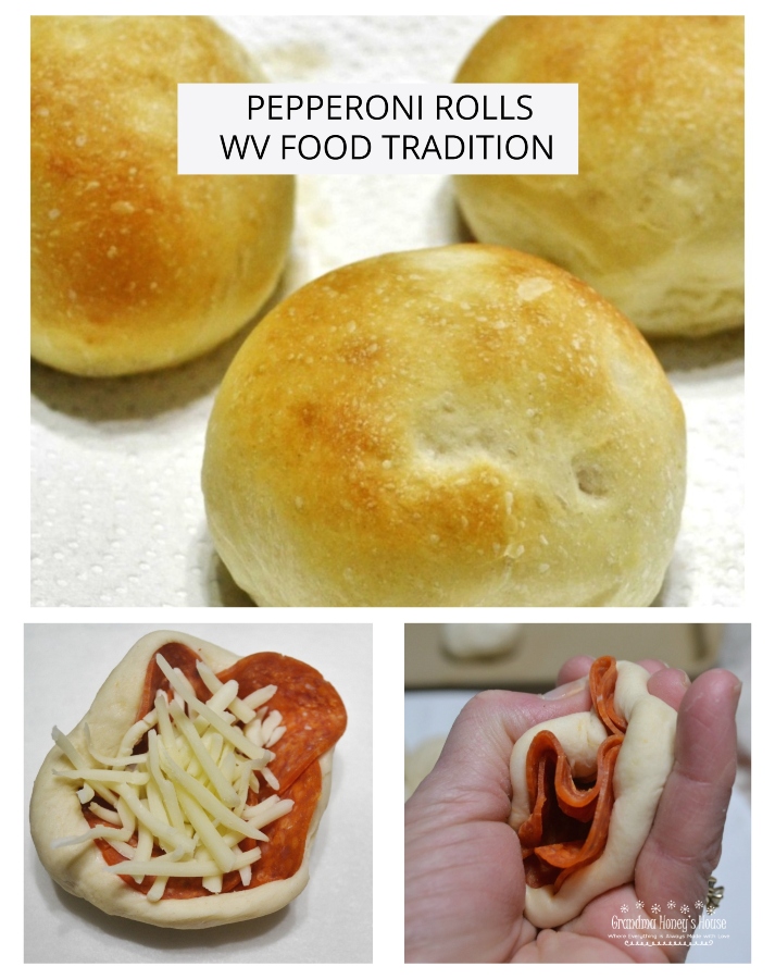 Pepperoni rolls are a WV food tradition to serve at any parties or sporting events. Pepperoni slices baked in a warm bread. 