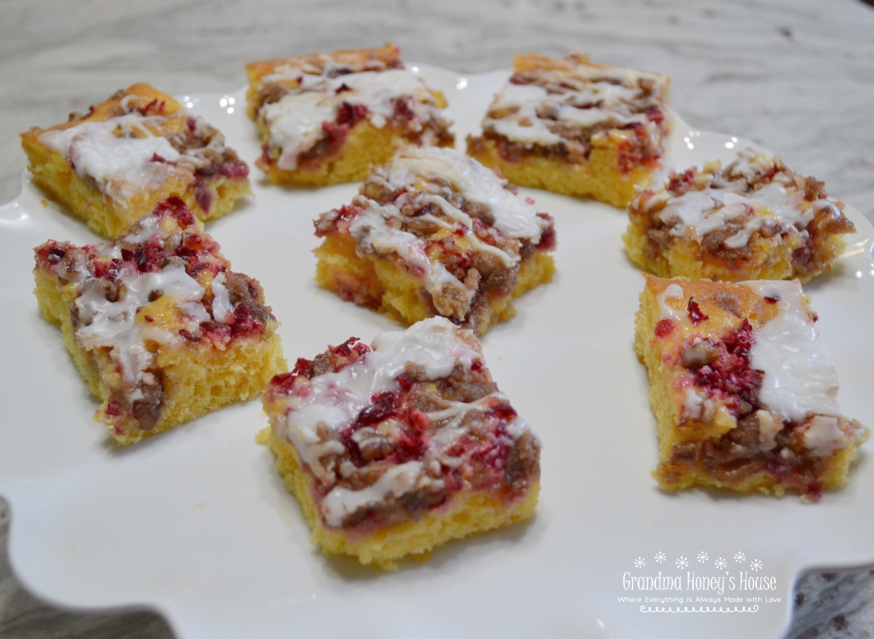 Streusel Topped Cranberry Eggnog Cake Bars are so easy and delicious. The perfect recipe to start your fall baking with