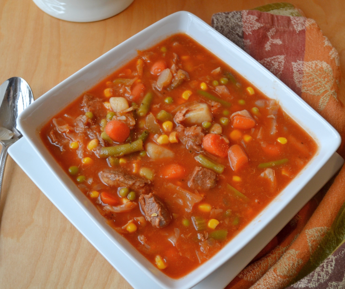 Hearty Beef and Vegetable Soup is an old fashioned, homemade soup packed with tender beef and vegetables. 