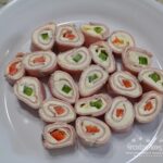 Ham and Cream Cheese Roll-ups, 3 ingredients, perfect for any party.