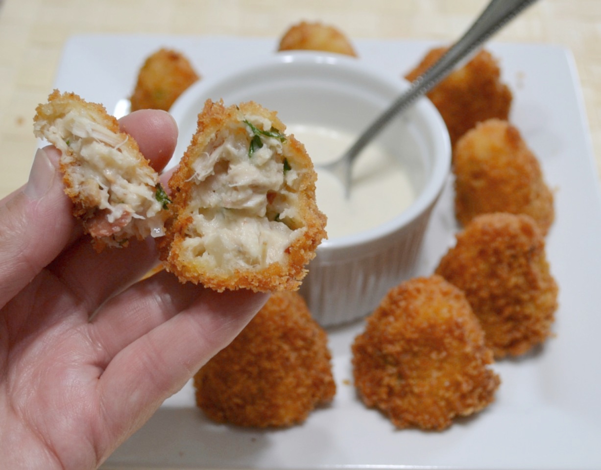 Mini Chicken Bacon Croquettes are cone shaped, crispy bites perfect for dipping at your next tailgate party.