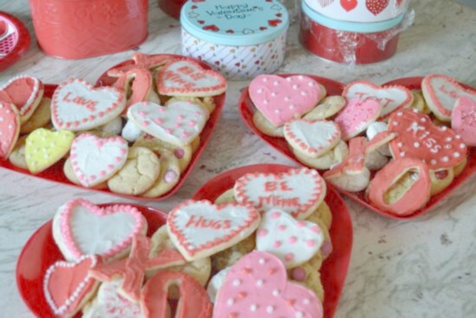 Valentine's Day's treats for the grandkids., including cookies and sweet treat bags.