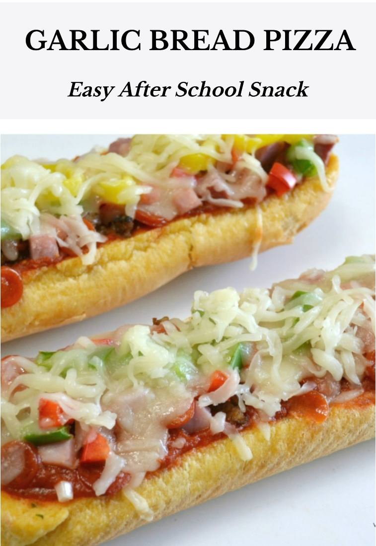 This Garlic Bread Pizza is the perfect quick meal or after-school snack! Easy to make, customizable, and ready in just 20 minutes.