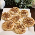 These Caramel Apple Cinnamon Roll Cookies with Mascarpone Glaze are perfect for your holiday cookie trays.