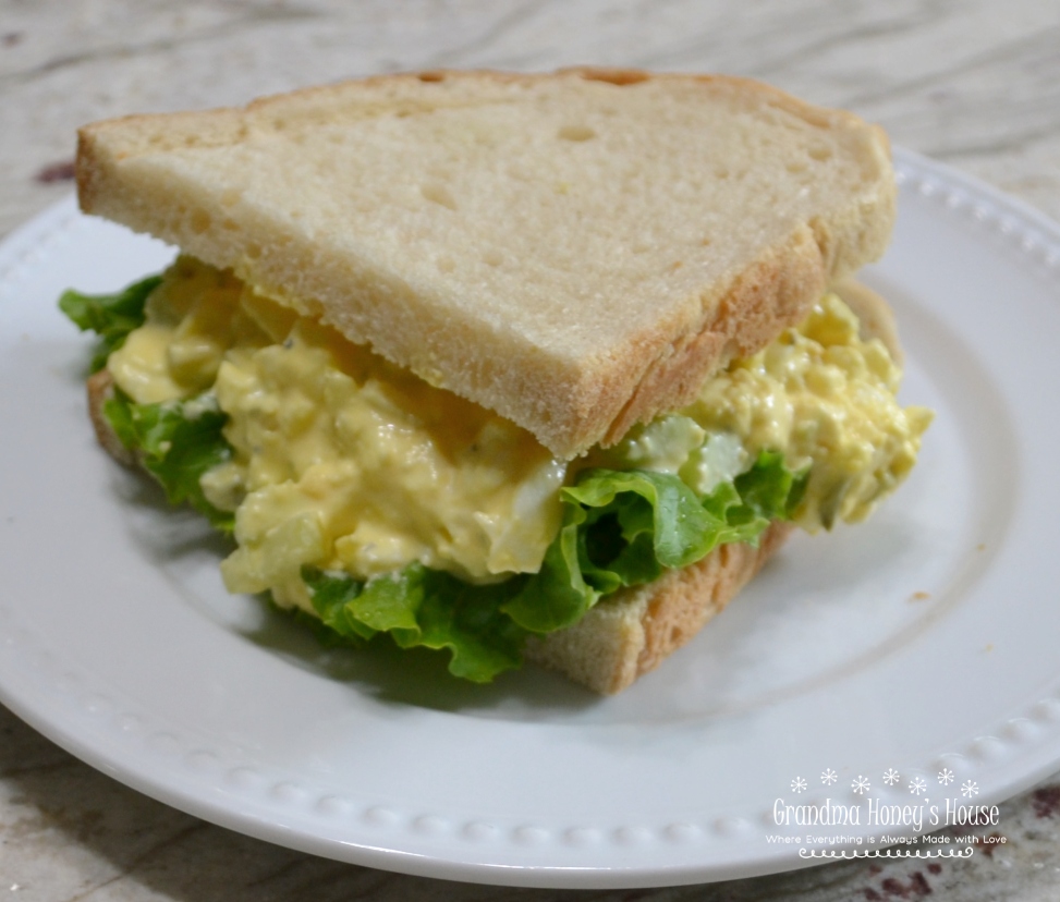 Egg Salad Sandwiches, a quick and easy sandwich with boiled, chopped eggs, in a tangy sauce.