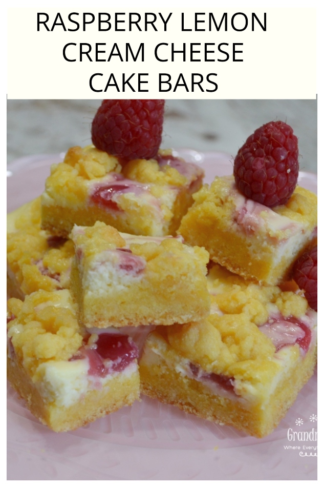 These Raspberry Lemon Cream Cheese Cake Bars are the perfect spring or summertime dessert.