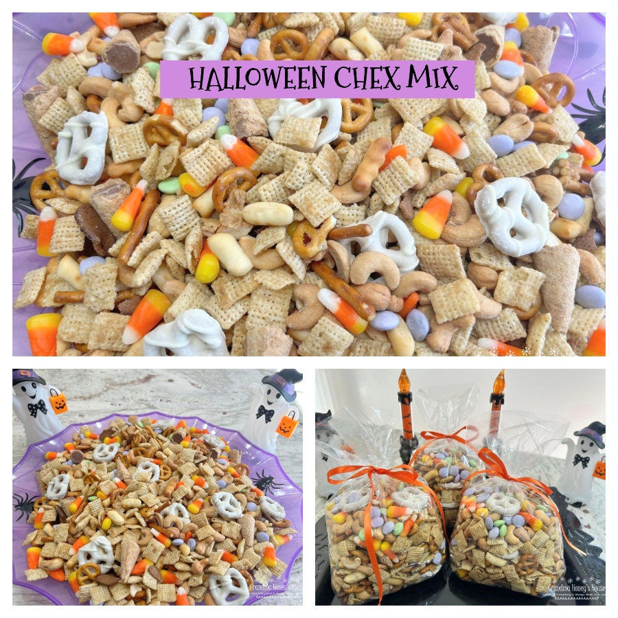 Halloween Chex Mix is a combination of sweet and salty treats, perfect for any party.