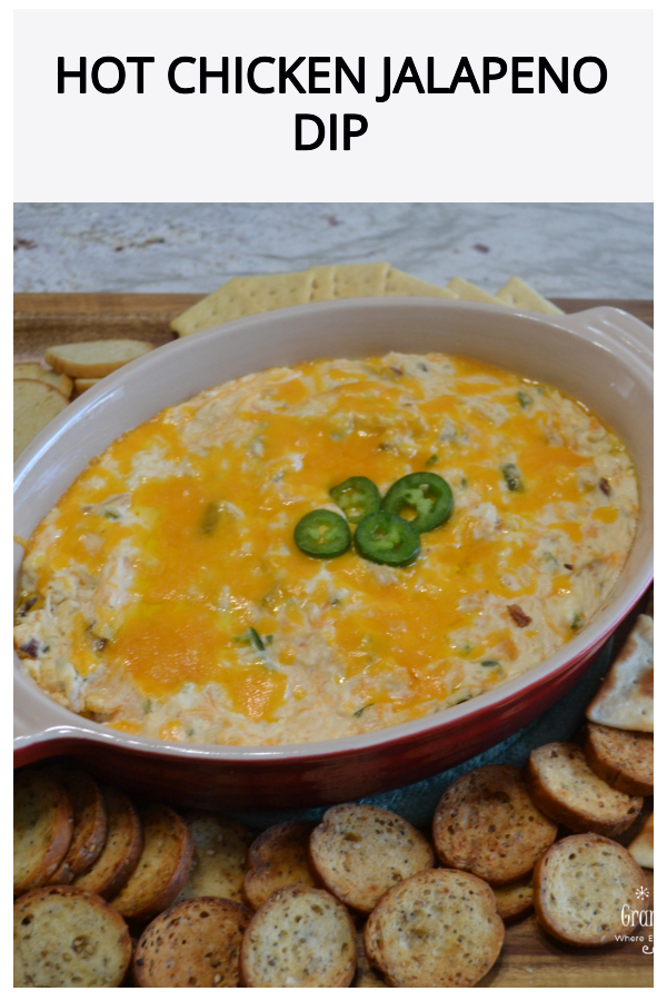 Rotisserie chicken, bacon, 2 kinds of cheese, fresh jalapenos, then baked, makes this Hot Chicken Jalapeno Dip the hit of any party.