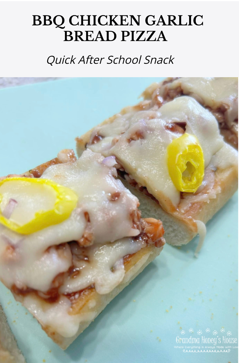 This BBQ Chicken Garlic Bread Pizza is the perfect quick dinner or after-school snack! Made with simple ingredients and ready in just 20 minutes.