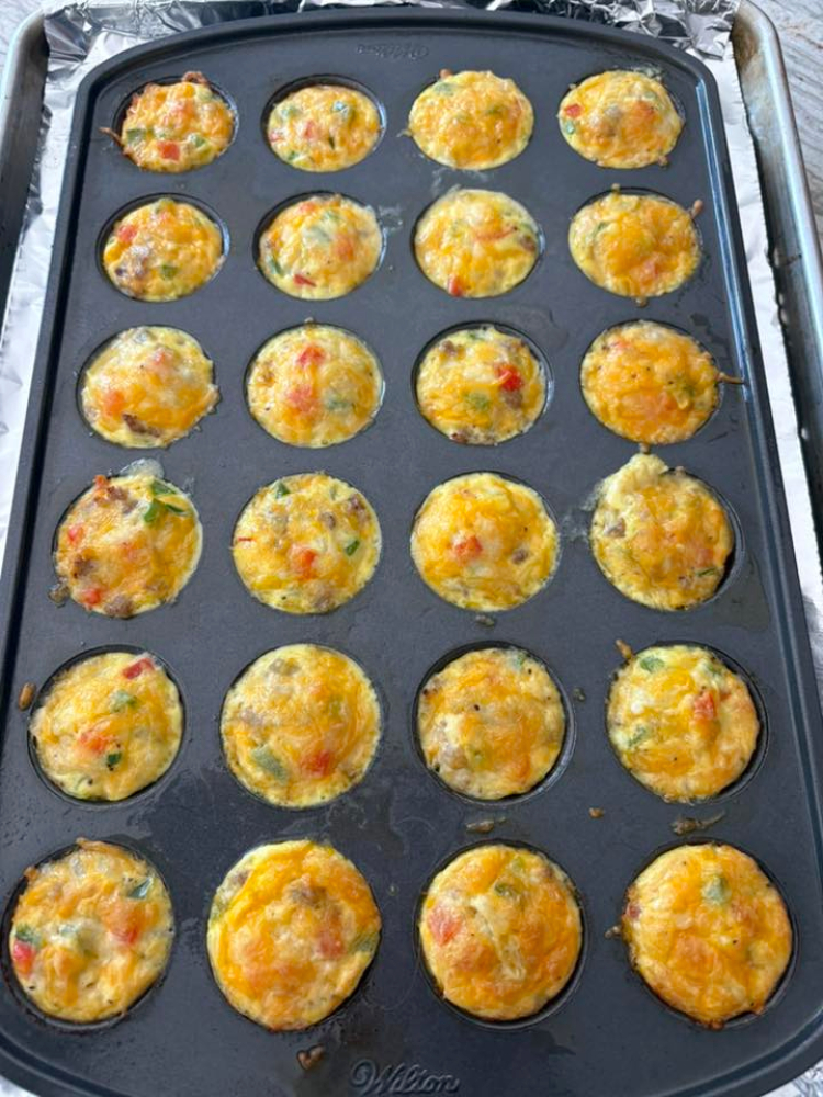Crustless Southwest Mini Egg Bites are a perfect low carb breakfast or snack option, high in protein, gluten free and full of flavor. 