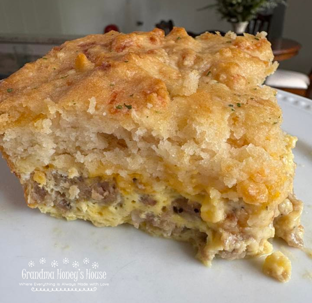 This hearty Sausage Cheddar Bay Breakfast Casserole will  become a family favorite, and one to make for special occasions. Loaded with sausage, peppers, onions and cheese, it is covered with a filling of eggs and half and half.  Top it all with a box of prepared Cheddar Bay Biscuit Mix and bake. 