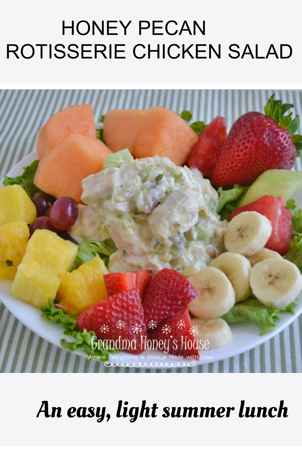 Honey Pecan Rotisserie Chicken Salad is delicious, easy to make and perfect for hot summer days.